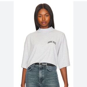 Anine Bing Palmer Tee in Heather Grey